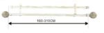 Barra de Cortina Doble Extensible 120-210 cm | Compra Ya