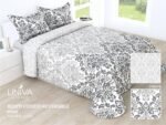 Oferta Colcha bouti Cosida reversible Cubre con Fundas para Primavera/Verano/otoño, NAOMI-GRIS-(90503).