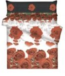 juego funda nórdica con bajera completo Diseño rosas Tejido 50% algodón