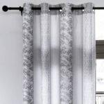 Cortinas de tela con relieve color, gris plata para sala , Dormitorio ,Habitación y salón con 8 ollas.