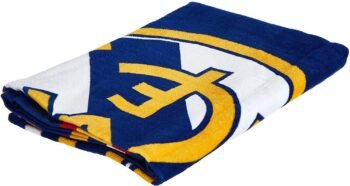 Toalla Real Madrid RM173026 de algodón egipcio rápido secado y absorbente Medidas 75_x_150 cm, envíos desde España.