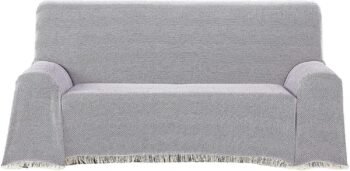 Cubre sofá Multiusos jarapas Composición del tejido: 80% Algodón, 20% Poliéster Fabricado en España Modelo espiga ,Color crudo lila