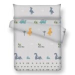 funda nórdica para cama de 90cm Dino juego con bajera 3 piezas juvenil Tejido 50% algodón, 50% poliéster.
