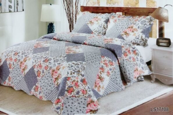 Colcha Bouti Tacto algodón para Cama de 135 y 150cm con Dos Fundas de 50 x 70 cm de Regalo.
