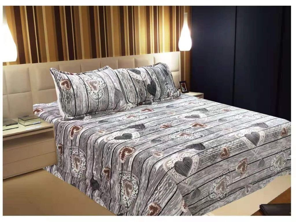 Edredón Nórdico en Gris de Corazones: Sherpa Sedalina Caliente, Tacto Peluche para Noches Frías de Invierno + Cojines Regalo 50x70cm.