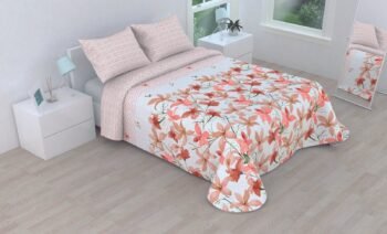 Colcha bouti cosida reversible cubre cama con Fundas 50x70cm modelo Mayca para primavera/verano/otoño (Victorio & Lucchino).