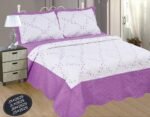 Colcha bouti Cama Cubrecama Bordada Cosida con Fundas para Primavera/Verano/otoño, Lila (J-2629).