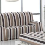Cubre sofá Multiusos jarapas Composición del tejido: 80% Algodón, 20% Poliéster Fabricado en España Color Tostados Rayas.