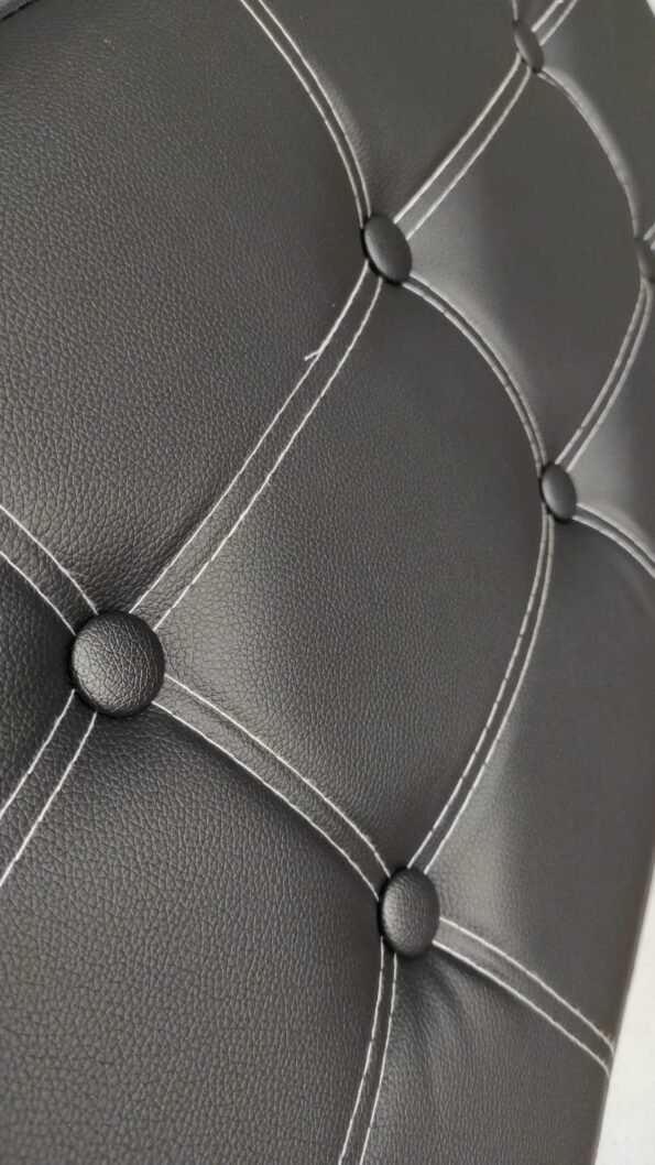 Baúl Puff pulí piel Taburete para almacenaje Plegable en Negro, 76 x 38 x 38 cm.