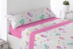 Juego de sábanas invierno térmicas de Sirenita Rosa Pirineo 3 piezas anti-estrés tacto suave de gran calidad.