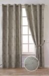 Cortina para ventana ,Salón, Dormitorio ,Habitación ,sala tela color bicolor beis blanco con 8 Ojales de Acero.