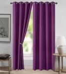 Cortina de tela semi opaca en lisa color/ Morado para salón ,dormitorios, sala.