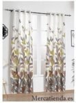 Cortina para ventana ,Salón, Dormitorio ,Habitación , sala  color Marrón con 8 Ojales de Acero.