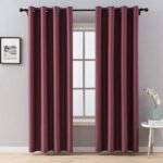 Cortina opacas súper suave en color vino tinto para sala ,habitación ,ventanas de terraza con 8 ojales acero.