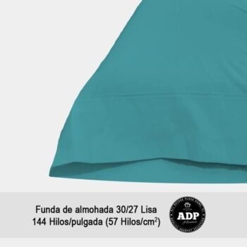 Fundas de Almohada Turquesa 50P Polialgodón 144 Hilos