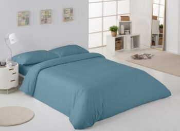 Sabana nórdica lisa Azul ¾ piezas  50% Algodón / 50% Poliéster / 144 Hilos / 115 gr/m2.