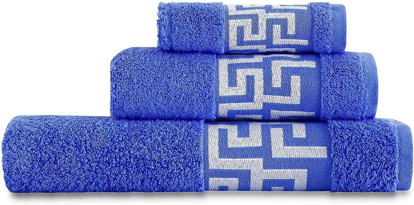 Toallas de baño Color Azul  , set 3 algodón 100% Egipto portugués Gran absorción,450 g/m2,súper Suave.