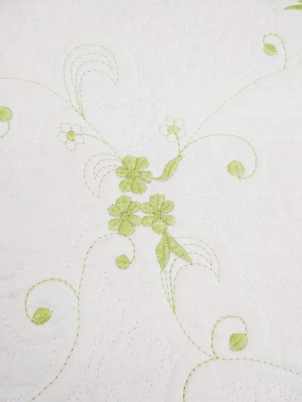 Colcha para Cama Cubrecama Bordada Cosida con Fundas para Primavera/Verano/otoño, (O-2611) Verde.