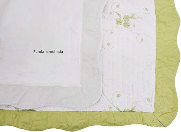 Colcha para Cama Cubrecama Bordada Cosida con Fundas para Primavera/Verano/otoño, (O-2611) Verde.