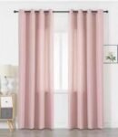 Cortina para ventana ,Salón, Dormitorio ,Habitación ,sala  lisa color/ Rosa claro con 8 Ojales de Acero.