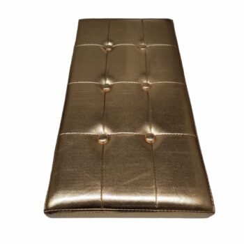 Baúl Puff pulí piel Taburete para almacenaje Plegable en Oro, 76 x 38 x 38 cm.