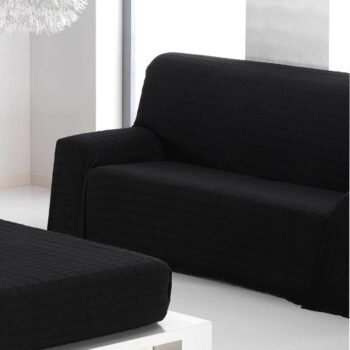 Cubre sofá Multiusos, jarapas algodón Espiga tejido: 80% Algodón, 20% Poliéster Fabricado en España Tono Negro.