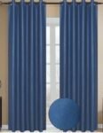 Cortina Opaca Lisa 145x260 cm con Ojales en Azulón,  Oscurece Dora para Dormitorio o Salón.