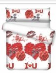 Juego de fundas nórdicas Lazos Estampado 3D blanco y rojo50% Algodón / 50% Poliéster / 144 Hilos.