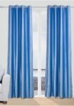Cortinas opacas Azul  para salas Dormitorio Salón Habitación con 8 ollaos de acero.