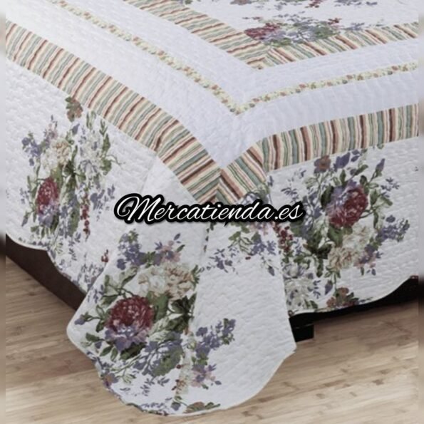 Colcha Bouti tacto algodón cubre Cama de 135 y 150cm con Dos Fundas de 50 x 70 cm de Regalo.