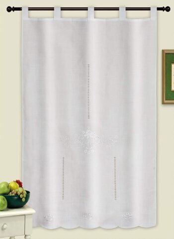Cortina corta rústica de, baño, cocina, Habitación, bordada, clásica de la toda la vida, Bordados Florales, (R-1049 ) máxima calidad  muy duradera.