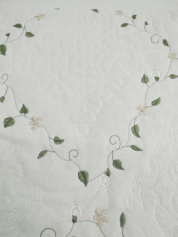 Colcha para Cama Cosida Cubrecama Bordada con Fundas para Primavera/Verano/otoño,Crema.(Y-2629)