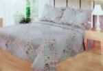 Colcha bouti tacto algodón para cama de 135 y 150cm con dos fundas de 50 x 70 cm de Regalo.