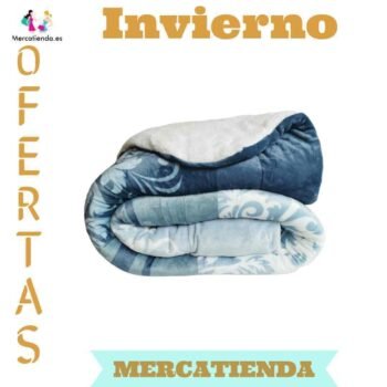 Edredón Nórdico | Borreguillo & Sedalina | +600g Térmico + Fundas de Cojín de Regalo | Elena en Azul.