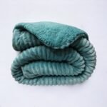 Edredones cama 150 con borreguito color| Sedalina & Borreguillo | extra grueso de +700gr/m2 - Térmico invierno + Cuadrantes Regalo | Rayas en Azul.