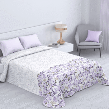 Colchas de cama Reversibles- Baratas de Alta Calidad -Aruba en Lila- Económica.