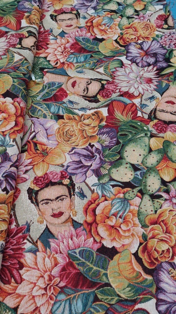 Cortinas Jacquard Frida Kahlo - Exterior 1m x 280cm