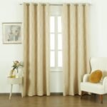 Cortinas Semiopacas Modernas Crema con Estampado de Rombo 140x240cm - Perfectas para Dormitorio y Sala de Estar