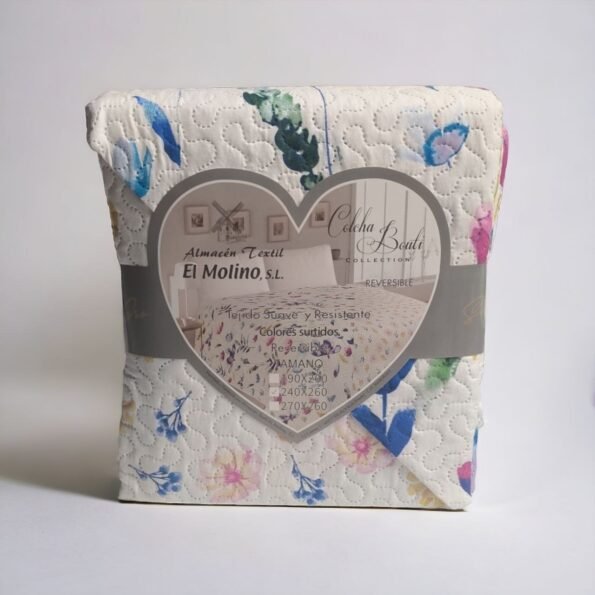 Colcha de Verano económica, Cubrecama Reversible Sin Cojines. Cubre sofá Colección El Molino LT-1 Granada.