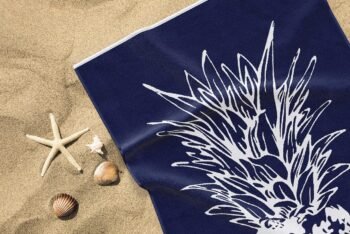 Toalla de Lujo de Algodón Egipcio con Diseño de Piña - Perfecta para Playa y Baño