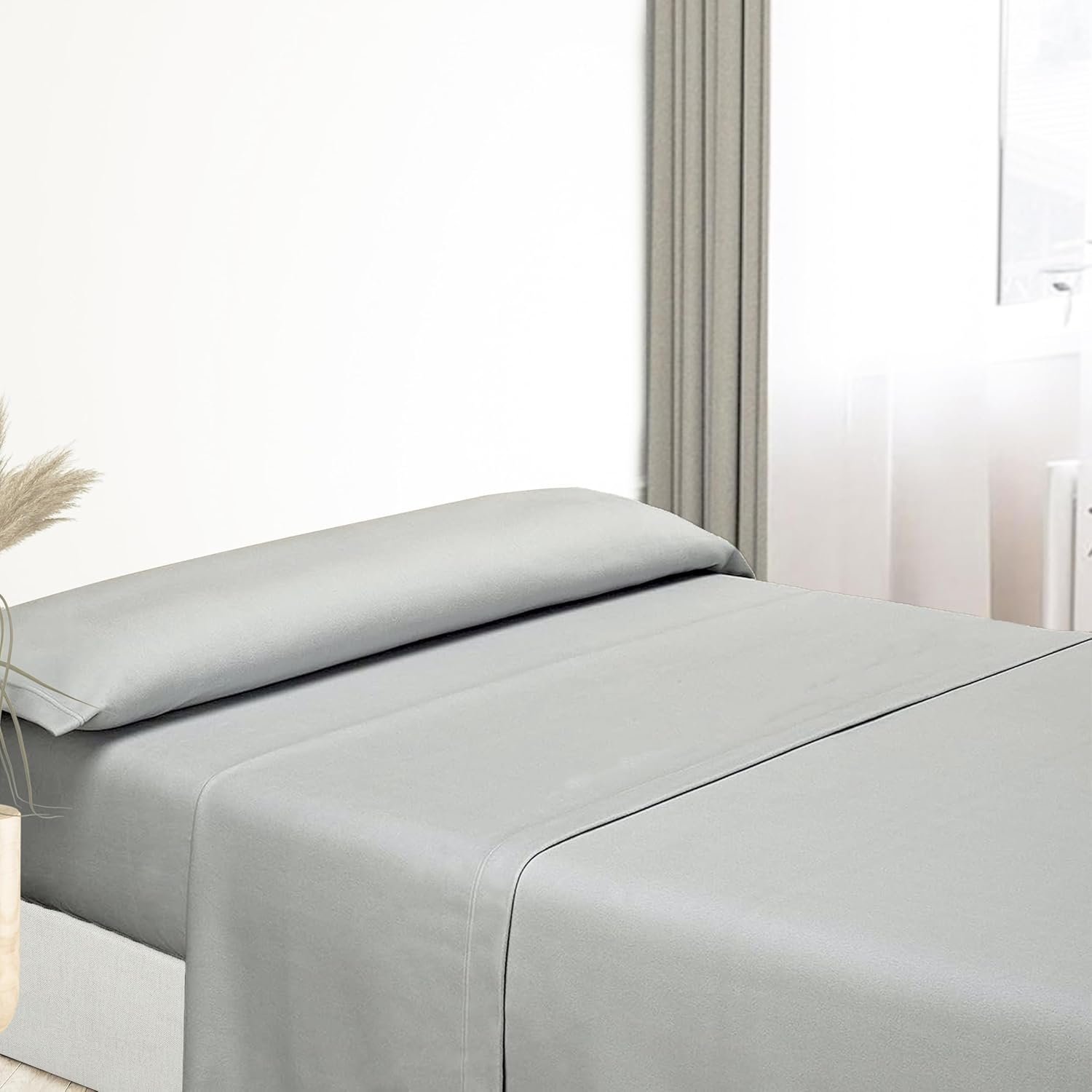 Sábanas Térmicas Lisas de Pirineo en Gris - Gramaje 120g - Secado Rápido y Tacto Suave - 90/105/135/150/180 x 200cm - Mercatienda.es