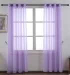 Cortinas translúcidas para salón o dormitorio de 140×260 cm en Lila con visillo liso y gasa fina.