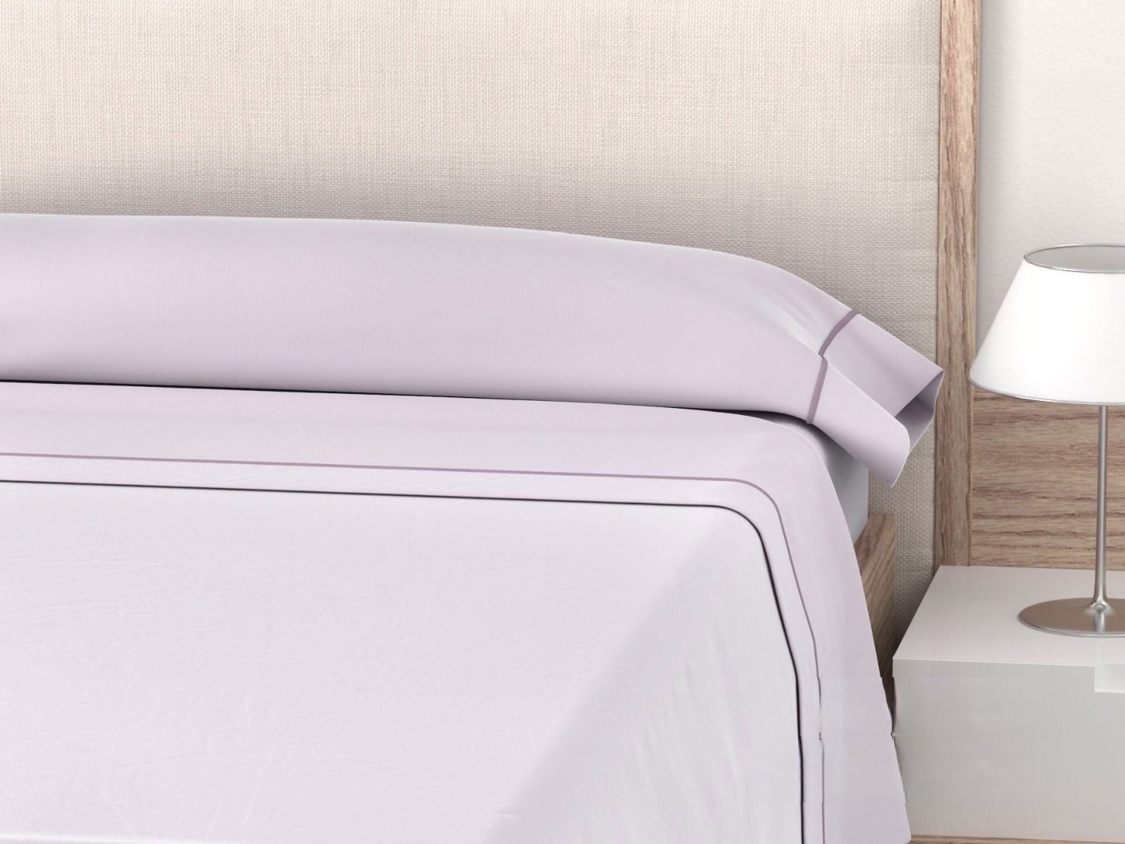 Sábanas de Hostelería para cama verano Lisa Malva con Jaretón ROOMERS - 50% Algodón y 50% Poliéster | Mercatienda.es