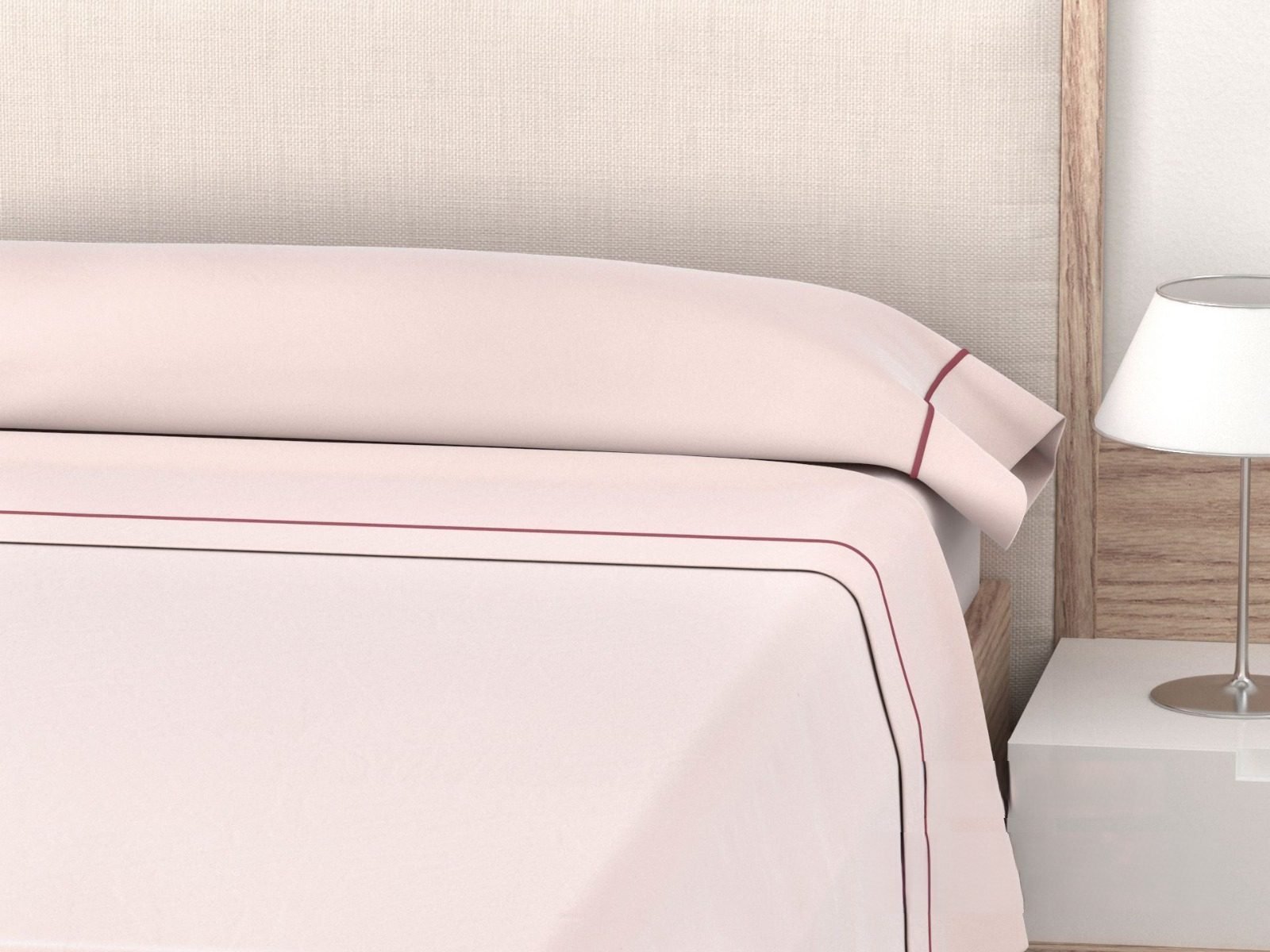 Sábanas de Hostelería para cama verano Lisa Rosa con Jaretón ROOMERS - 50% Algodón y 50% Poliéster | Mercatienda.es