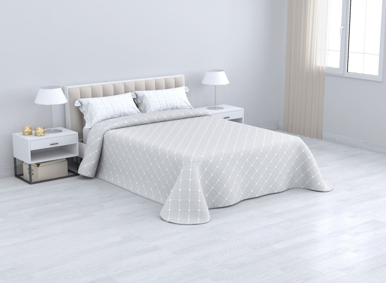 Colchas de Verano Reversibles Económica Selene en Gris Mercatienda.es