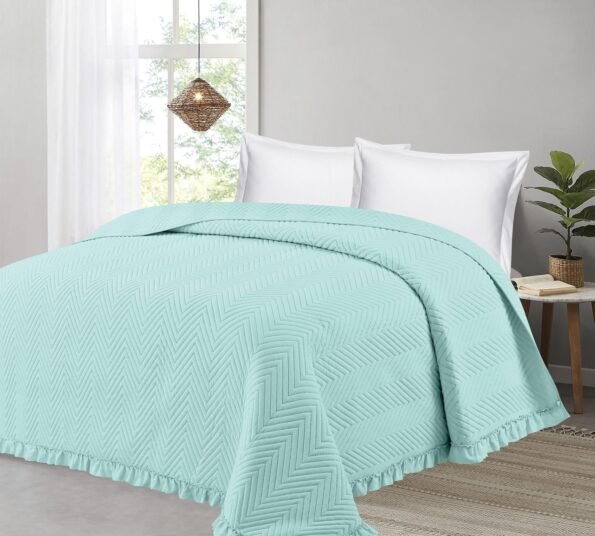 Colcha Bouti en Agua Lavada Lisa de Microfibra Suave, Ligera y Elegante para Verano