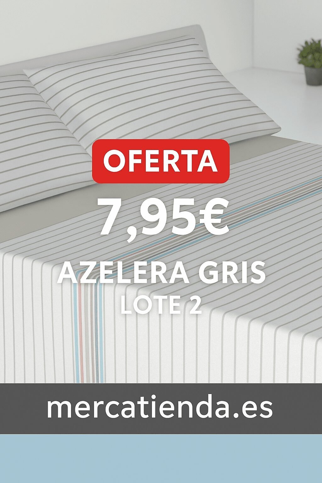 Juego de Sábanas Verano Microfibra Tacto Algodón  |Azelera Gris | Lote 2 | Anti-bolitas | Mercatienda.es