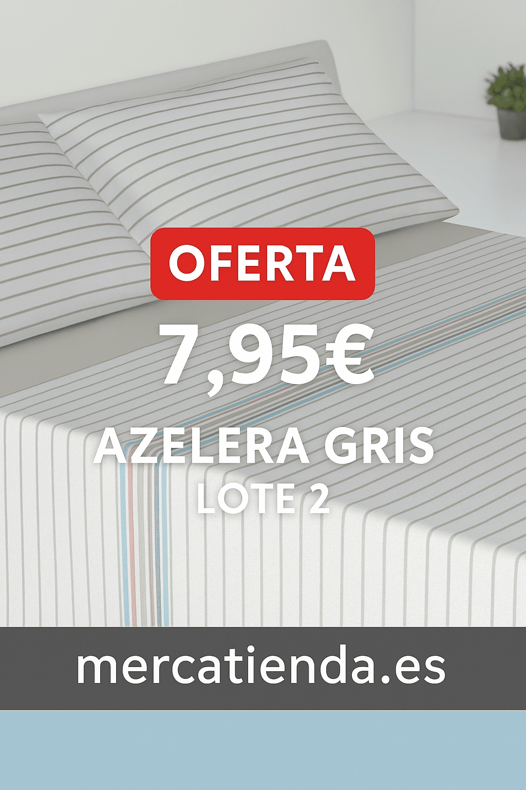 Juego de Sábanas Verano Microfibra Tacto Algodón  |Azelera Gris | Lote 2 | Anti-bolitas | Mercatienda.es