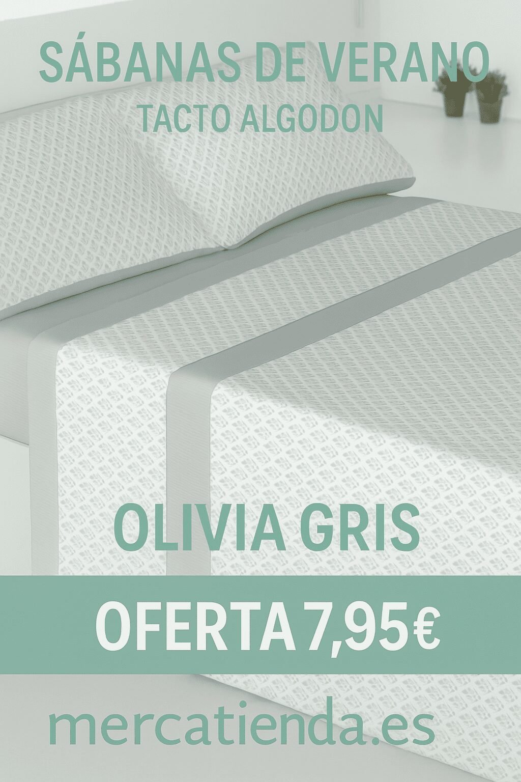 Sábanas Verano Microfibra Tacto Algodón  |Olivia Gris | Lote 2 | Anti-bolitas | Mercatienda.es