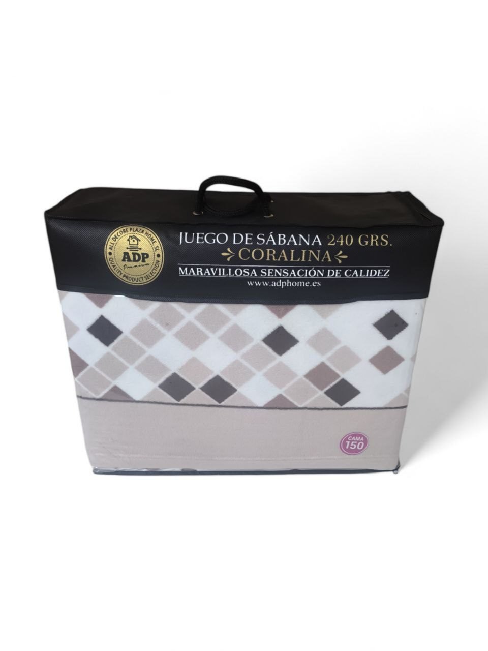 Sábanas Coralina Invierno, Polar Franela Térmica 240Gr/M²,Rombos en Visón-Incluye 3/4 Piezas-Mercatienda.es